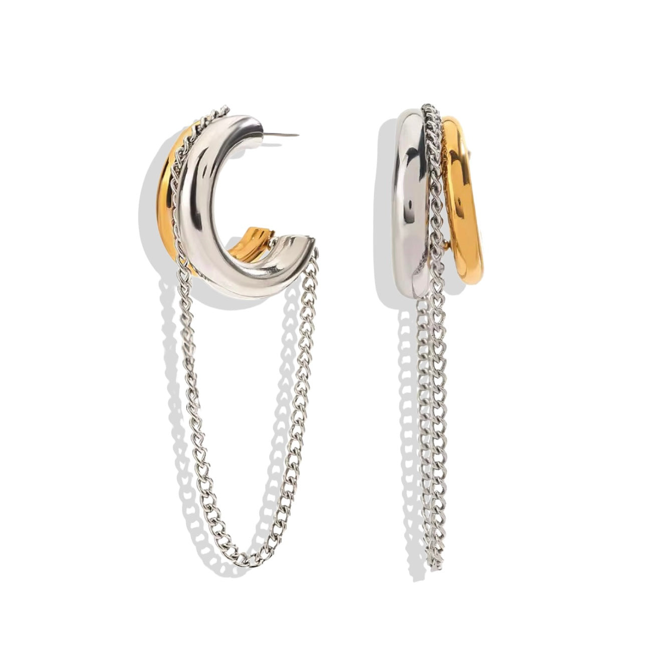 Two tone Chain Earrings